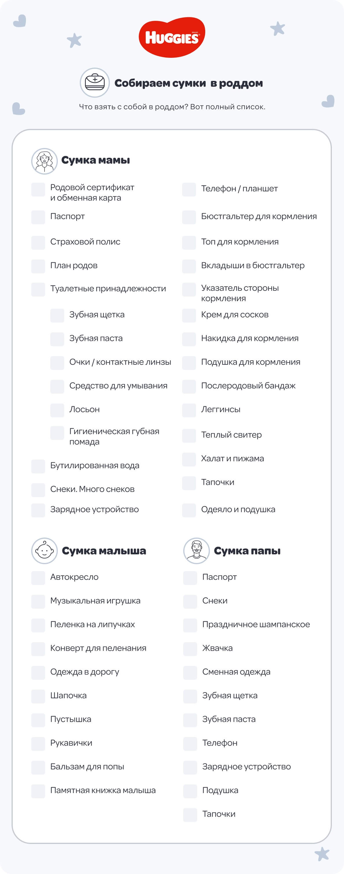 сумка в роддом список купить