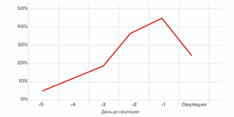 Вероятность беременности при занятии сексом за несколько дней до овуляции