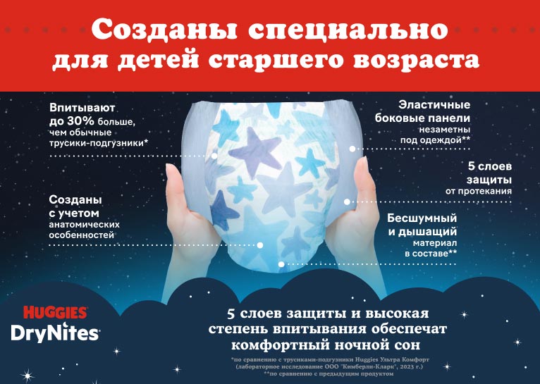 DryNites® Трусики для мальчиков 4-7 лет