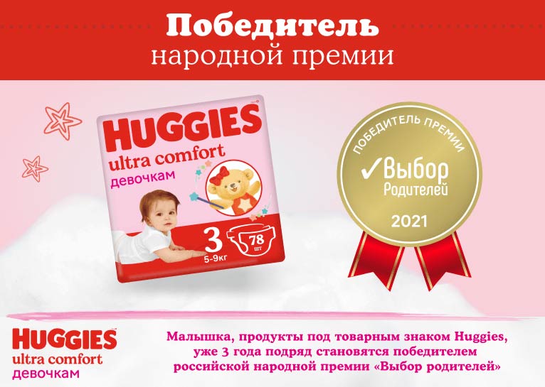 Подгузники Huggies® Ultra Comfort для девочек