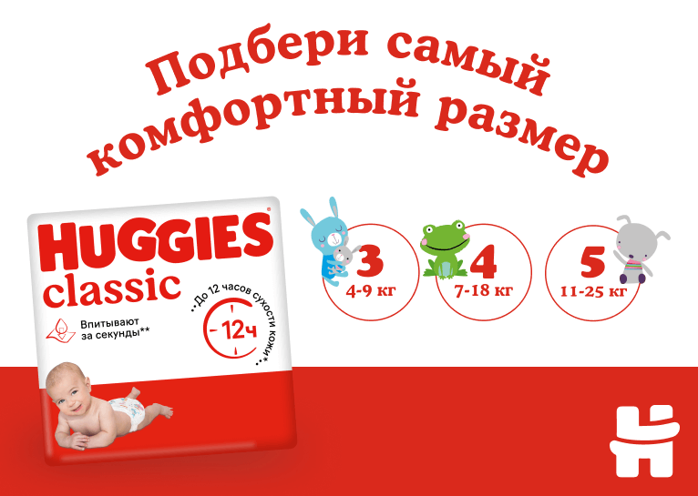 Подгузники Huggies® Classic