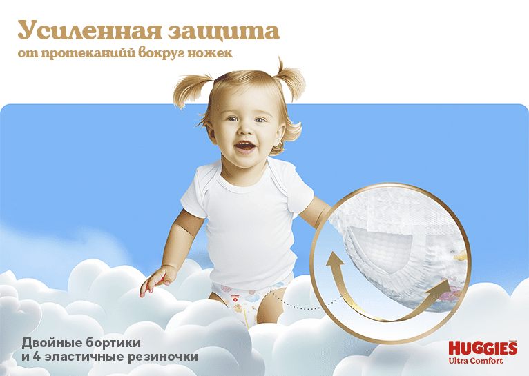 Трусики-подгузники Huggies® Ultra Comfort для девочек