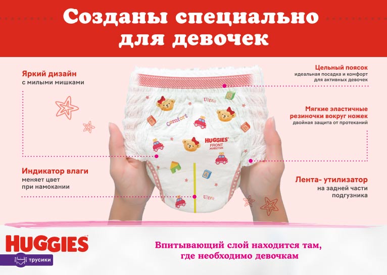 НОВИНКА! Huggies® Трусики для девочек