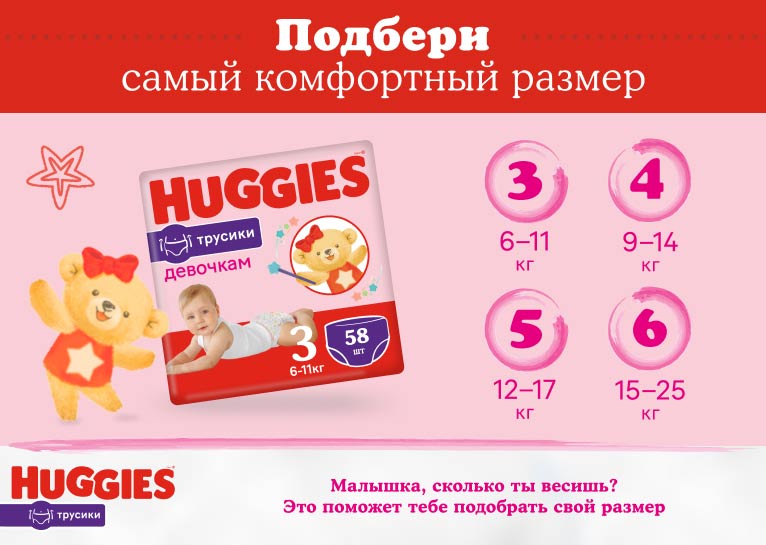 НОВИНКА! Huggies® Трусики для девочек