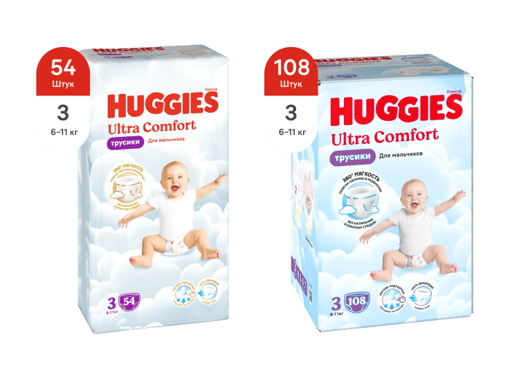 Трусики-подгузники Huggies® Ultra Comfort для мальчиков
