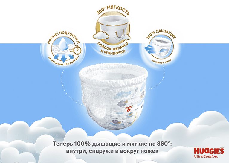 Трусики-подгузники Huggies® Ultra Comfort унисекс